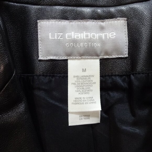 Liz Claiborne black Blazer, 100% Leather, size M - Picture 3 of 13
